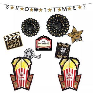 Party Supplies Show Time Movie Night Room Decorating Kit 10 pieces